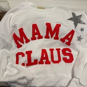 Judith March White Sweatshirt with Red Lettering